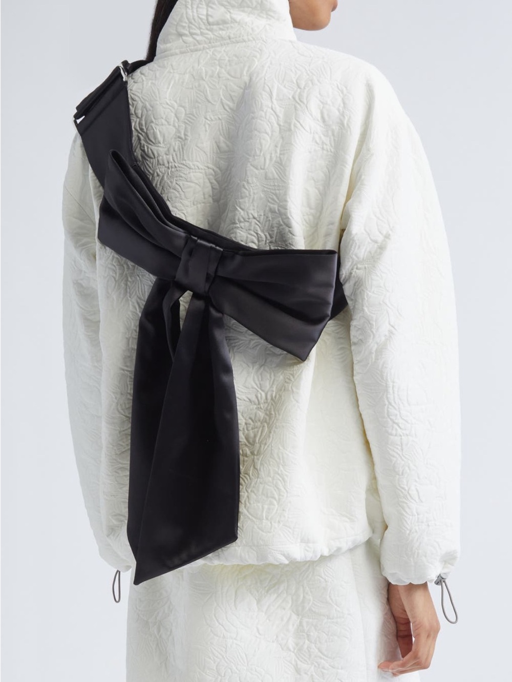 Sandy Liang Black Satin Bow Belt - Picture 6 of 8